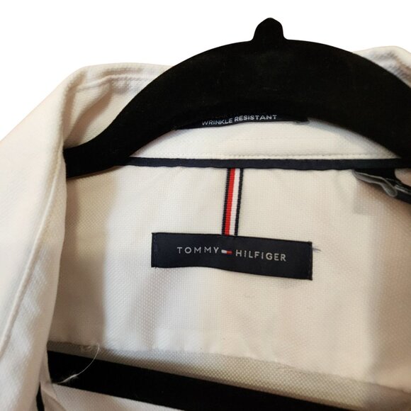 Tommy Hilfiger Mens White Long Sleeve Dress Shirt Regular Fit 16-16.5 - Picture 3 of 5